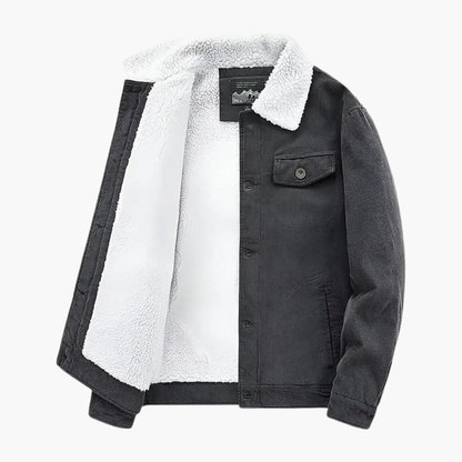 Warm Men's Sherpa Lined Button Jacket