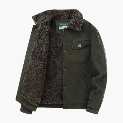 Warm Men's Sherpa Lined Button Jacket