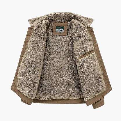 Warm Men's Sherpa Lined Button Jacket