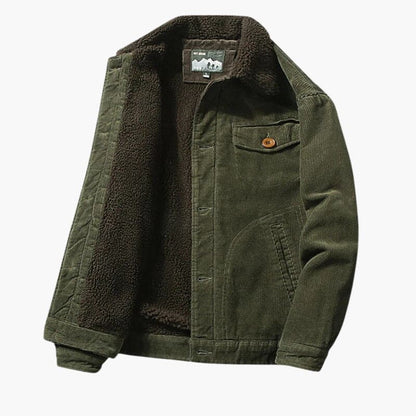 Warm Sherpa Lined Men's Button Jacket