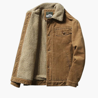 Warm Sherpa Lined Men's Button Jacket