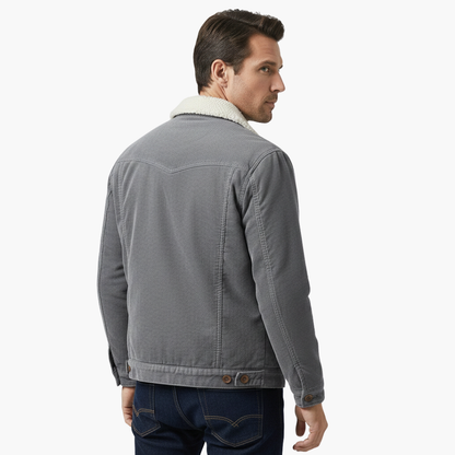 Warm Sherpa Lined Men's Button Jacket