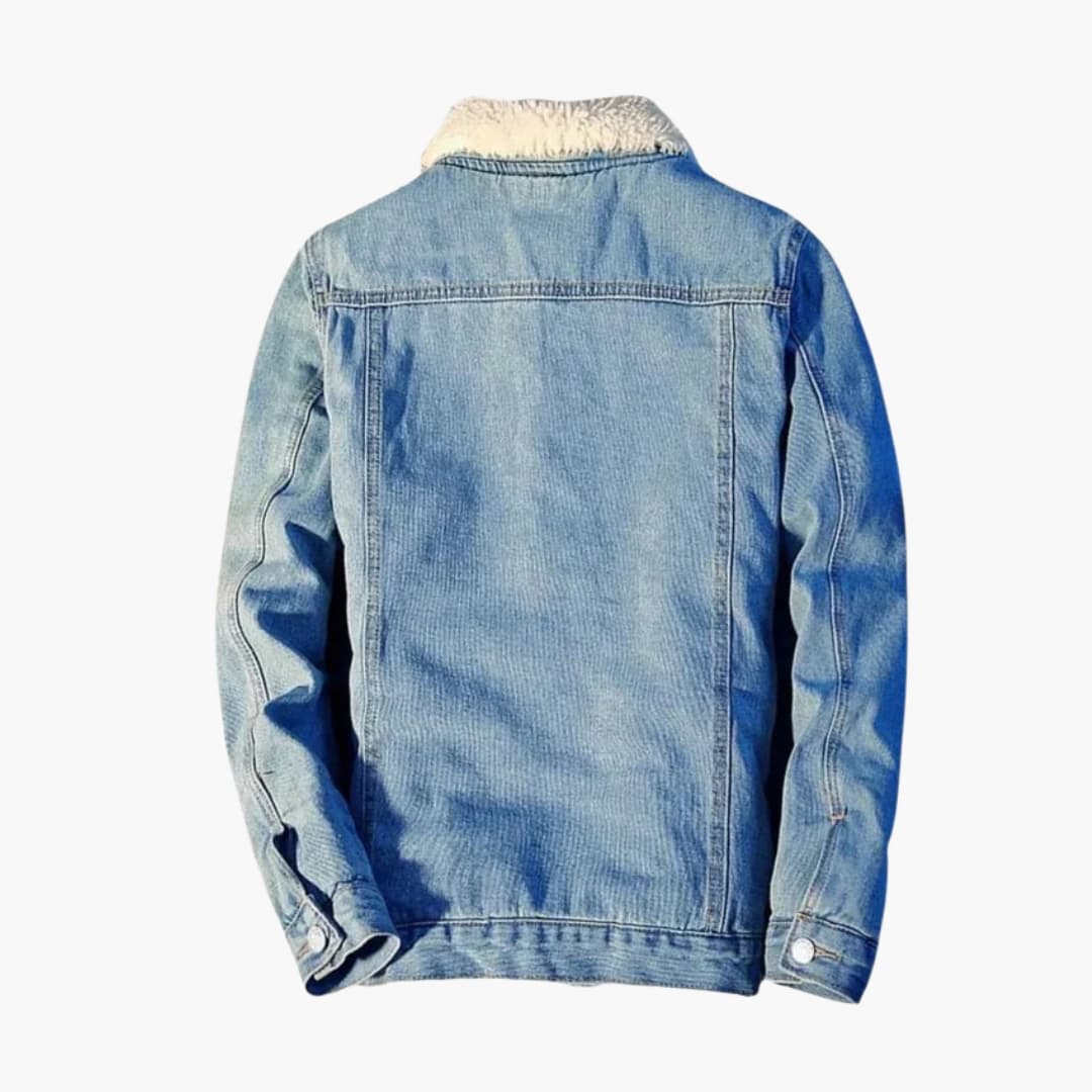 Warm Fleece Lined Denim Jacket for Men
