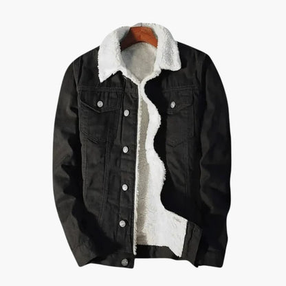 Warm Fleece Lined Denim Jacket for Men