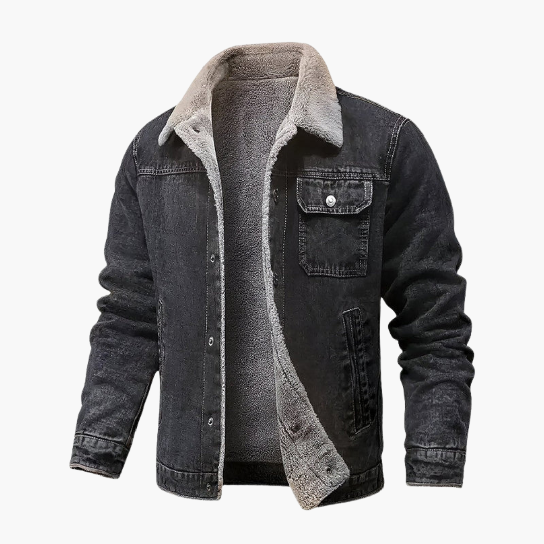 Warm Insulated Denim Mens Jacket