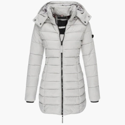 Warm Waterproof Hooded Coat with Zip Front