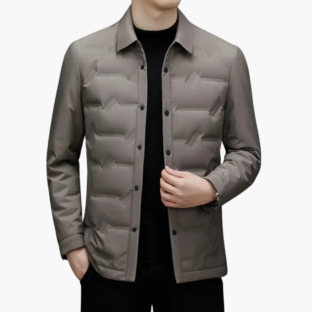 Warm Padded Men's Coat with Fleece Lining - Olytrend