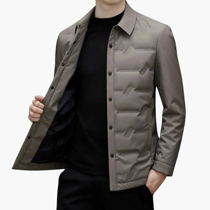 Warm Padded Men's Coat with Fleece Lining