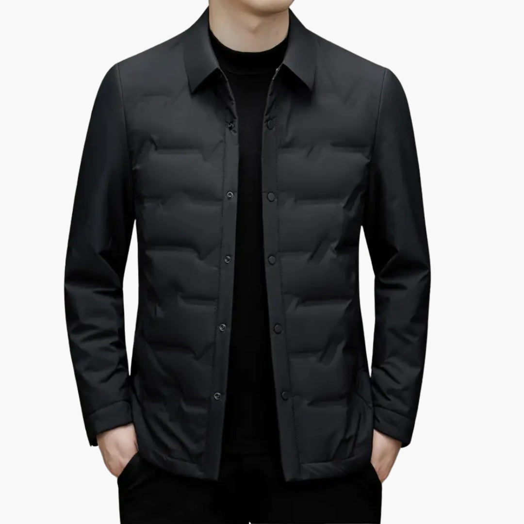 Warm Padded Men's Coat with Fleece Lining