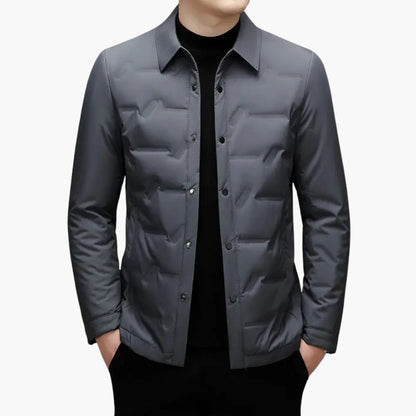Warm Padded Men's Coat with Fleece Lining
