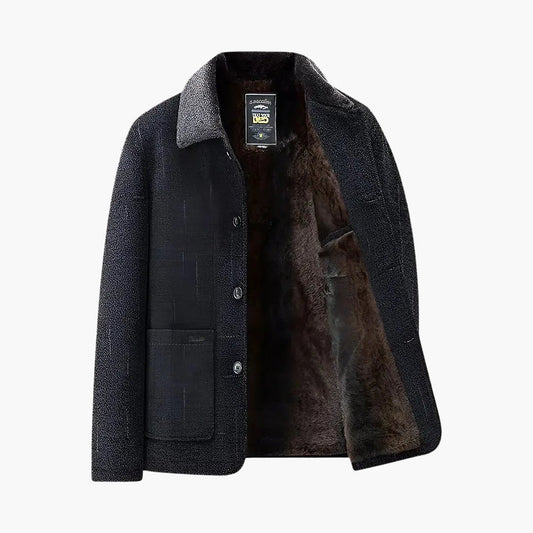 Casual Men's Coat with Button Pockets - Olytrend