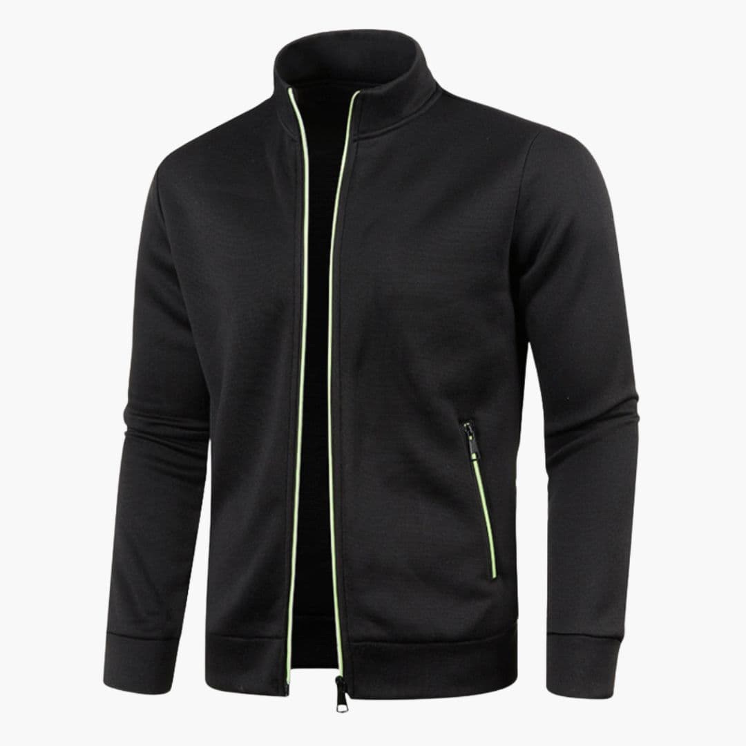 Waterproof Zip Up Mens Coat with High Collar