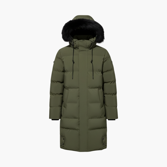 Waterproof Men's Parka Coat with Hood and Zip - Olytrend