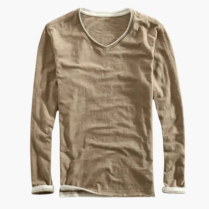 Casual V Neck Mens Button Down Shirt