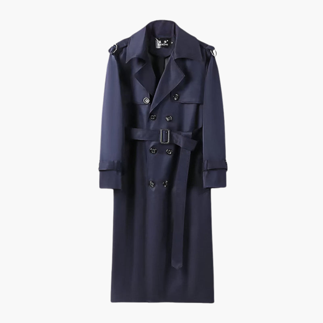 Waterproof Long Belted Mens Trench Coat
