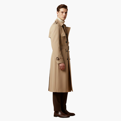 Waterproof Long Belted Mens Trench Coat