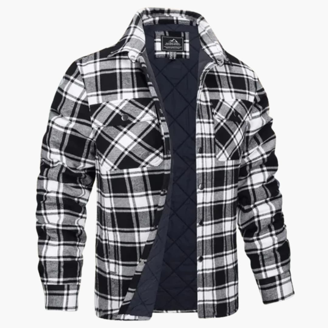 Warm Quilted Flannel Shirt for Men