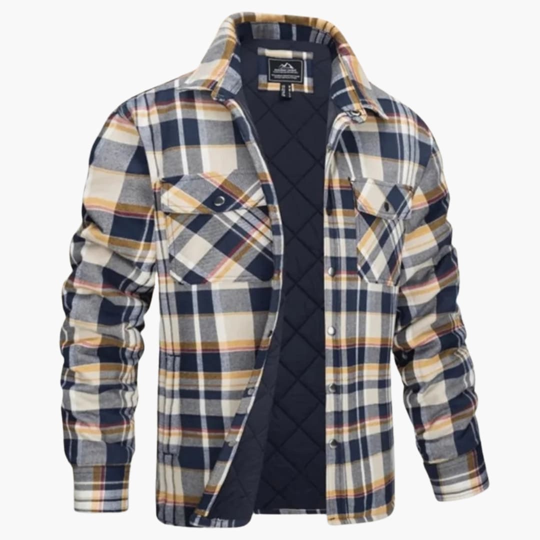 Warm Quilted Flannel Shirt for Men