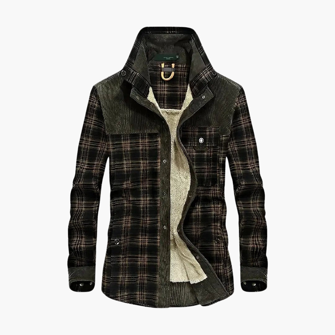 Warm Plaid Fleece Lined Shirt Jacket