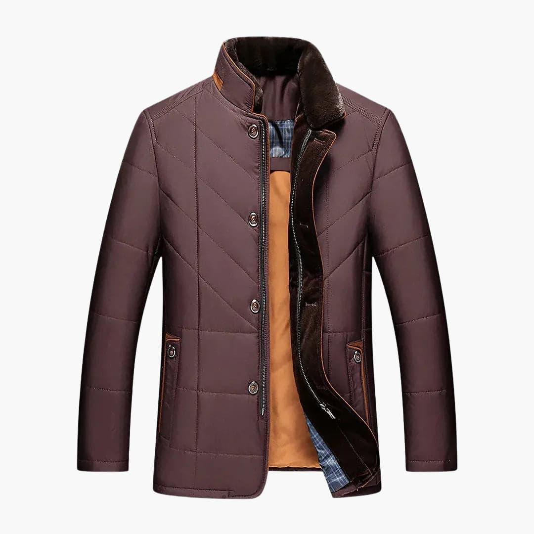 Warm Padded Mens Jacket with Button Front