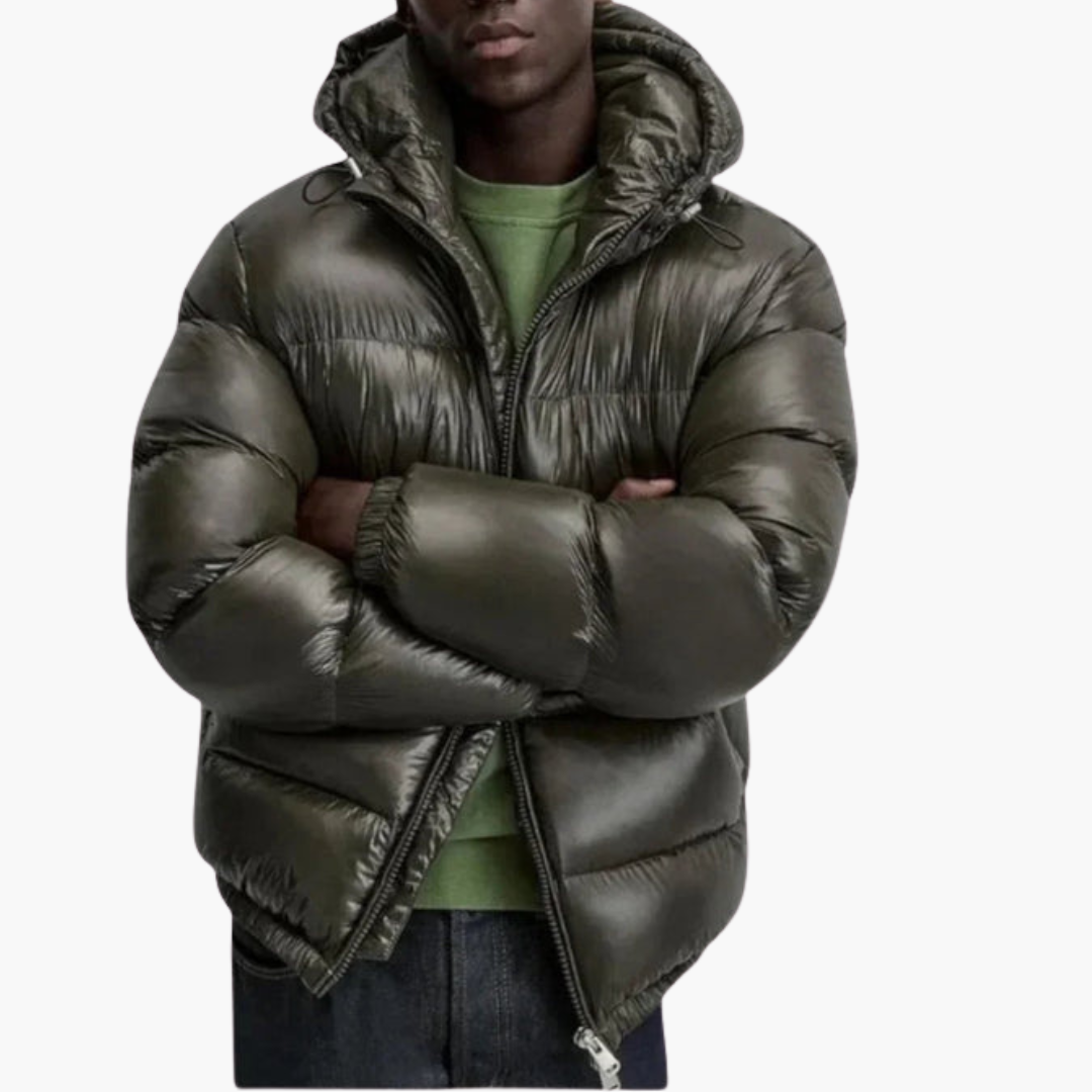 Warm Padded Men's Zip Up Quilted Coat