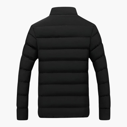 Warm Men's Padded Parka Jacket with Zipper Pockets