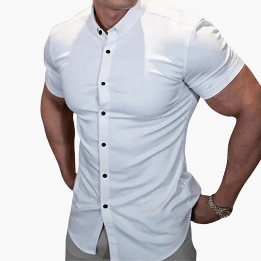 Casual Short Sleeve Dress Shirt for Men - Olytrend