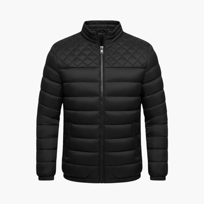 Warm Padded Mens Zip Up Jacket with Long Sleeves - Olytrend