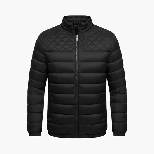 Warm Padded Mens Zip Up Jacket with Long Sleeves - Olytrend