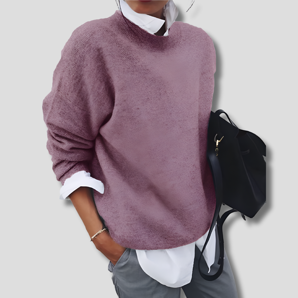 Warm Crew Neck Knit Sweater - Olytrend