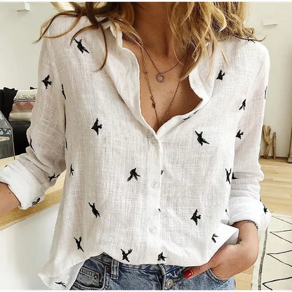Women's shirt with pattern and buttons | Casual fit