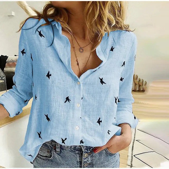 Women's shirt with pattern and buttons | Casual fit