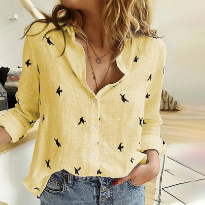 Women's shirt with pattern and buttons | Casual fit