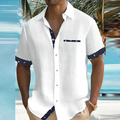 Charming summer shirt in breezy, lightweight fabric with a seaside design
