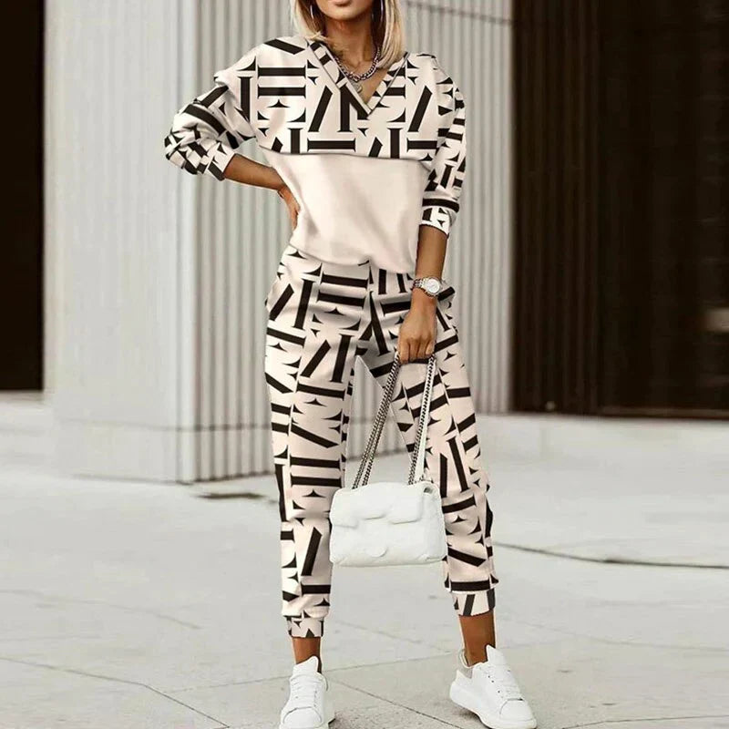 Women's Casual Zip Hoodie & Joggers Set | Two-Piece