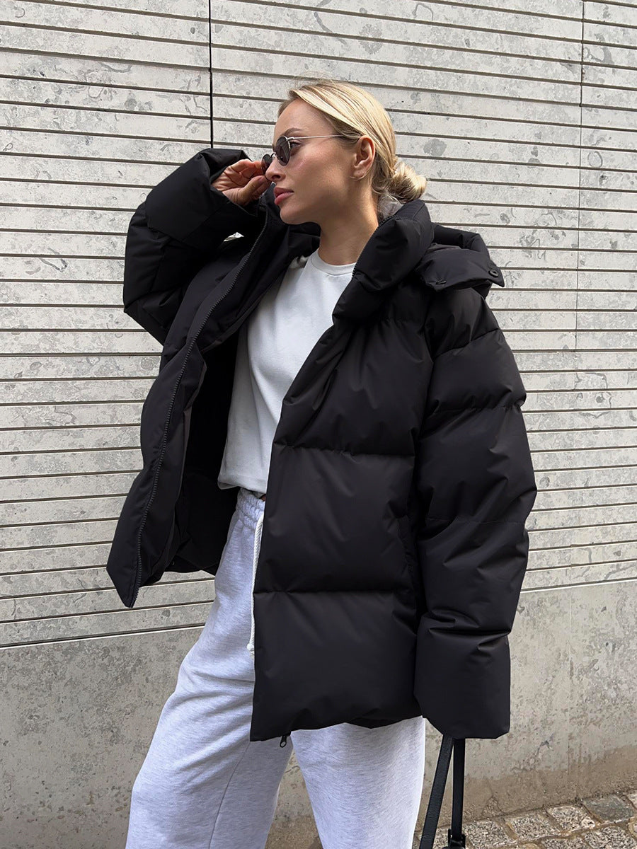 Women's Winter Puffer Jacket | High Collar Casual