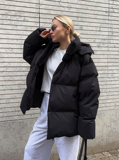 Women's Winter Puffer Jacket | High Collar Casual