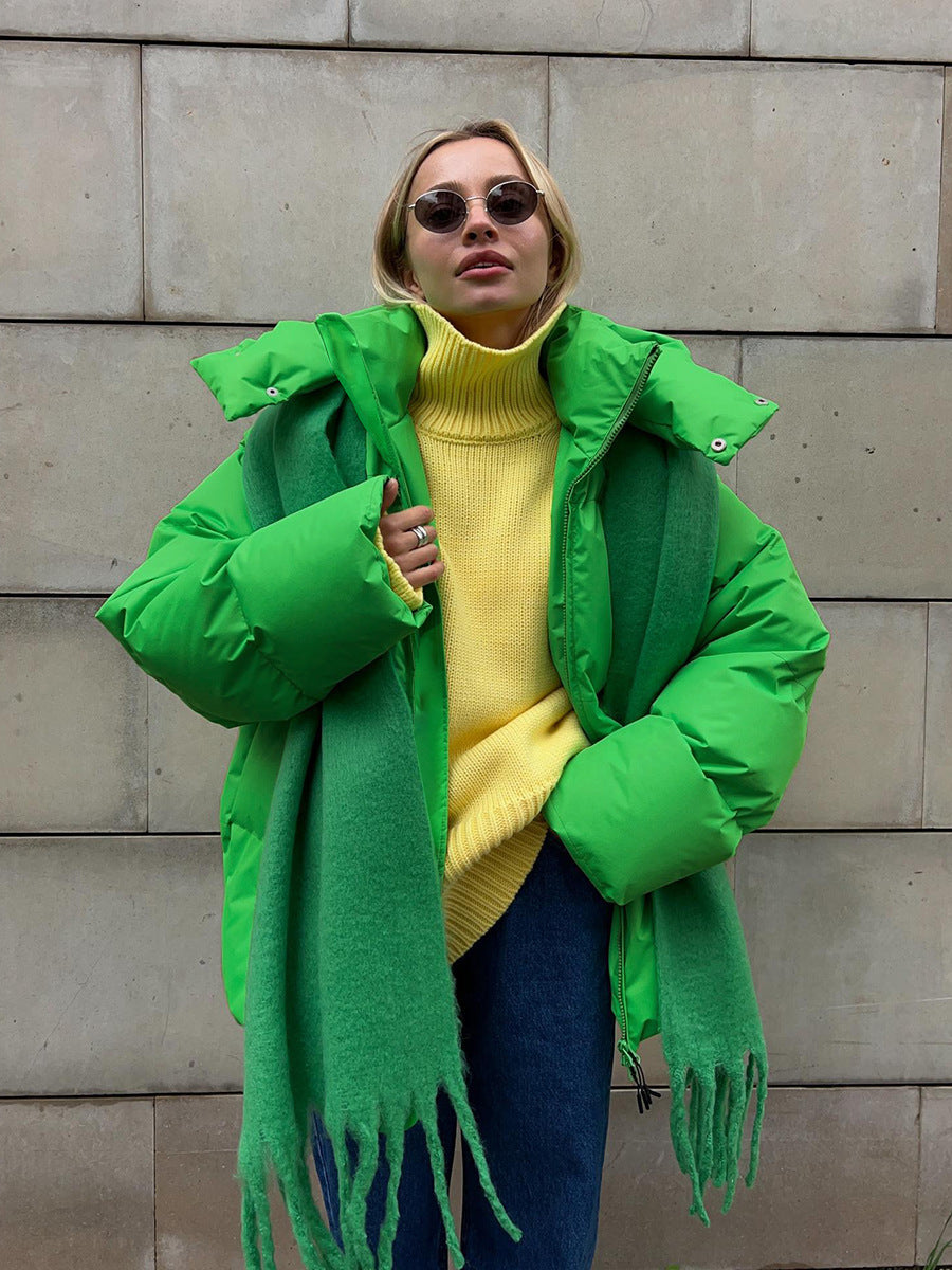 Women's Winter Puffer Jacket | High Collar Casual