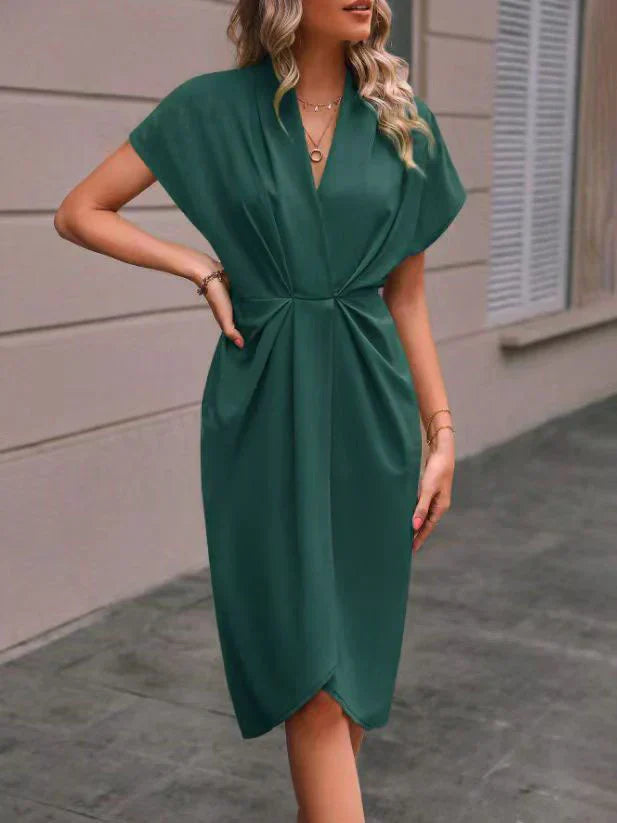 Black midi wrap dress: Sophie
