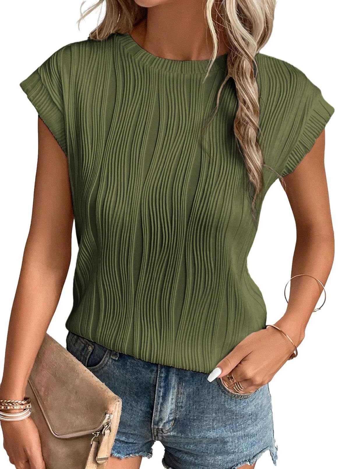 Casual round neck t-shirt for women - soft and elegant