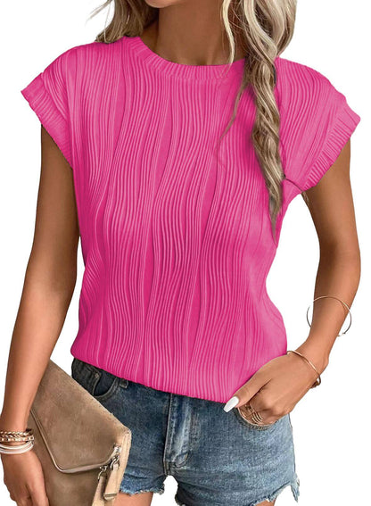 Casual round neck t-shirt for women - soft and elegant
