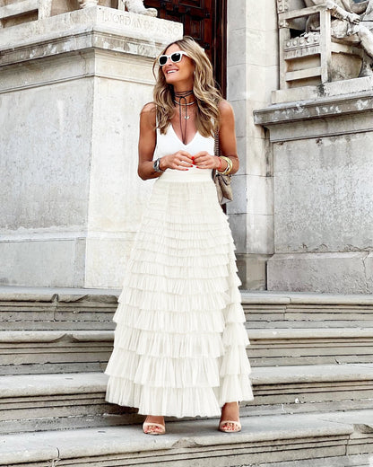 Women's Tulle A-Line Midi Skirt with Elegant Design