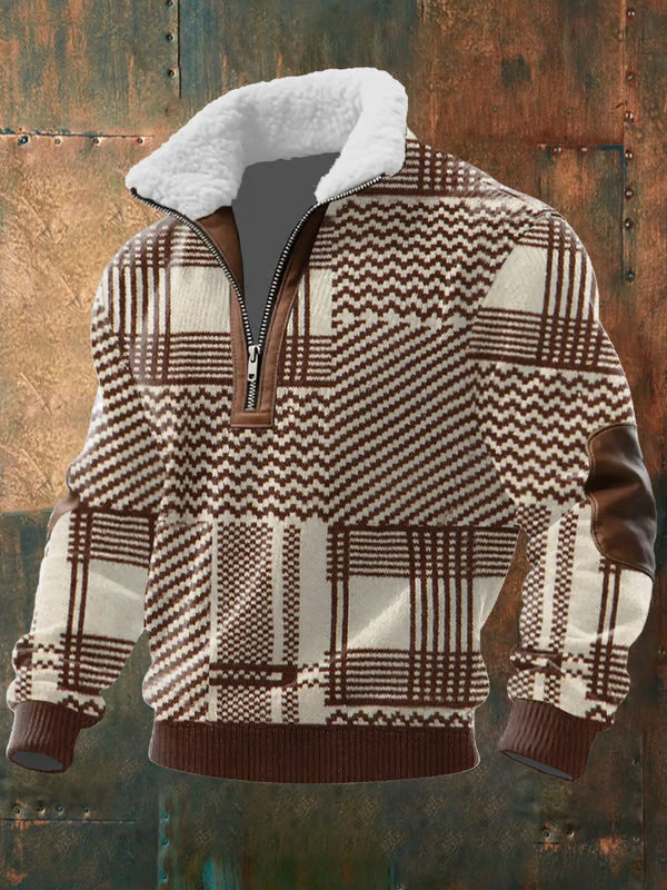 Warm Crew Neck Fleece Lined Sweater - Olytrend