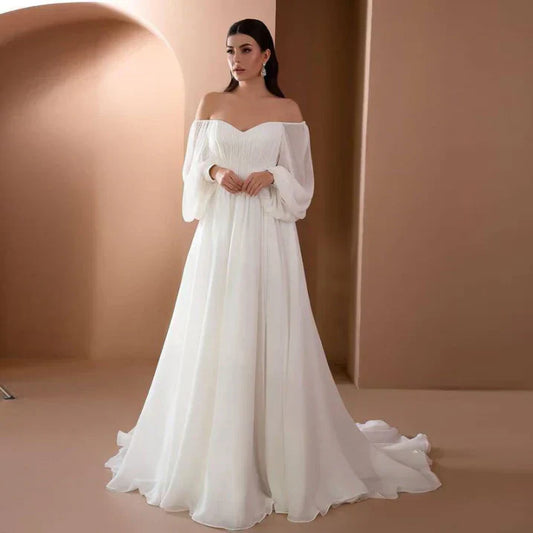 Wedding dress for women with long sleeves | Maxi