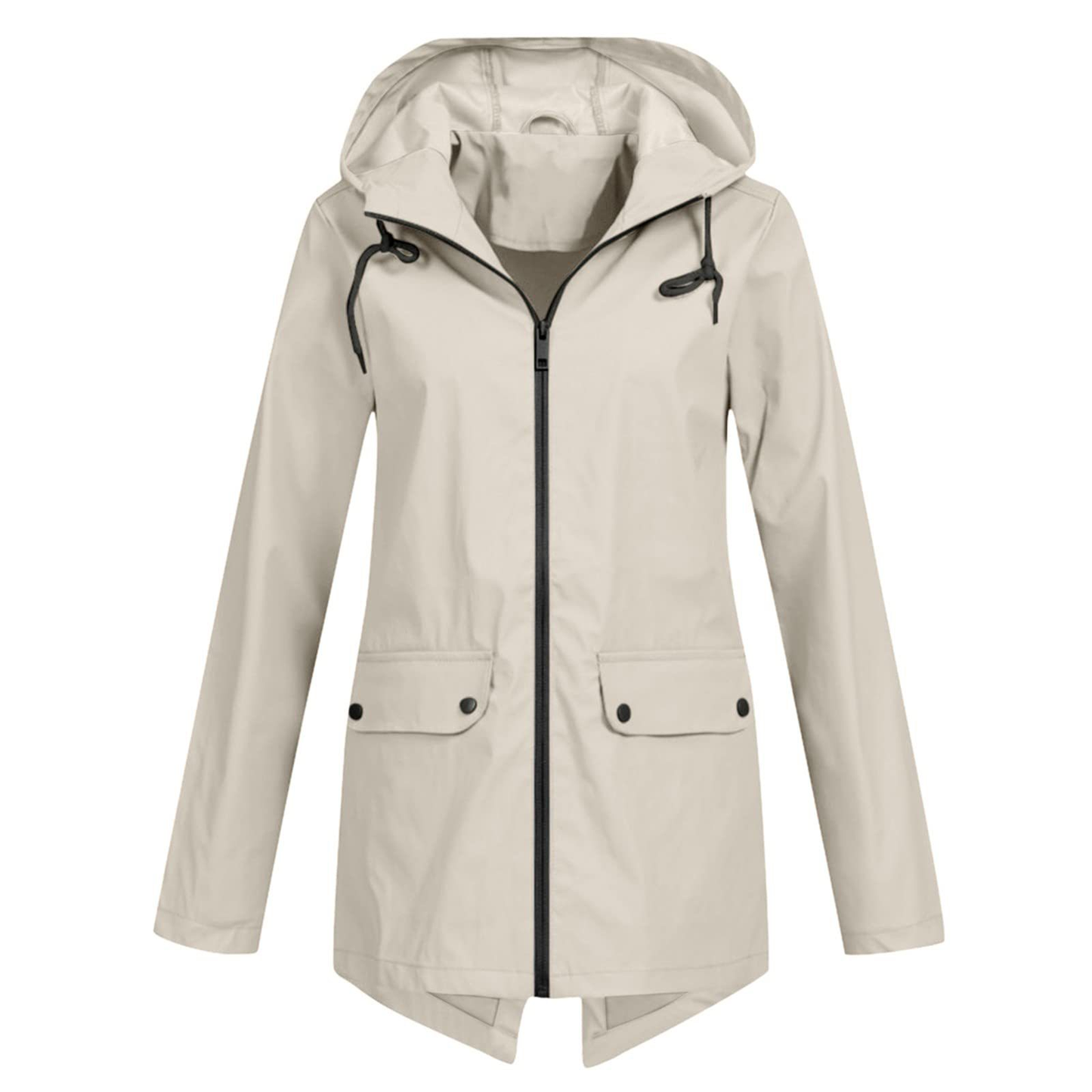 Women’s Zip Front Rain Coat | Hooded