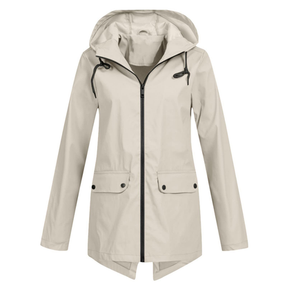 Women’s Zip Front Rain Coat | Hooded