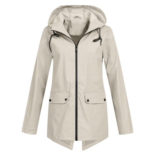 Women’s Zip Front Rain Coat | Hooded