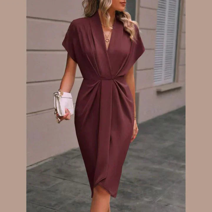 Black midi wrap dress: Sophie