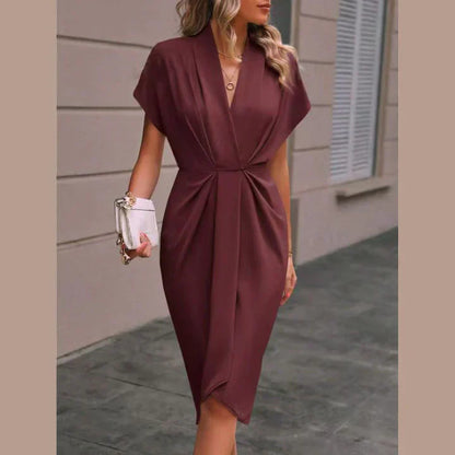 Black midi wrap dress: Sophie