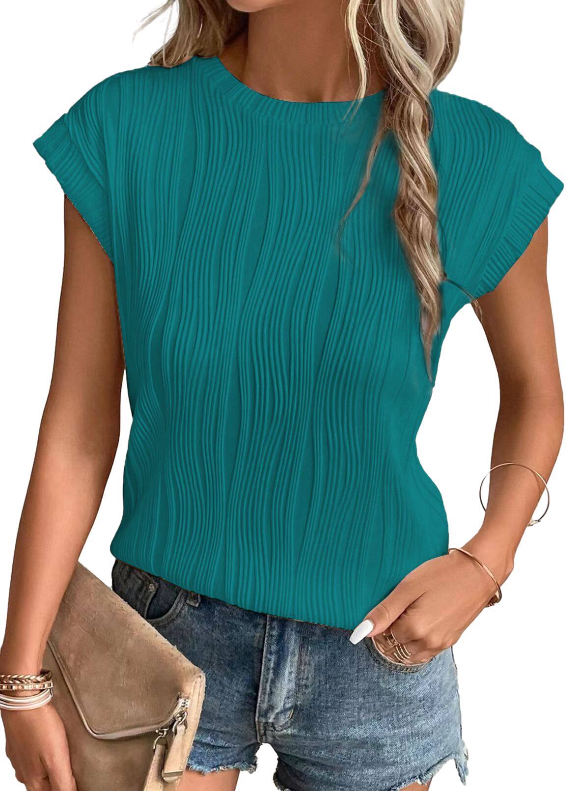 Casual round neck t-shirt for women - soft and elegant
